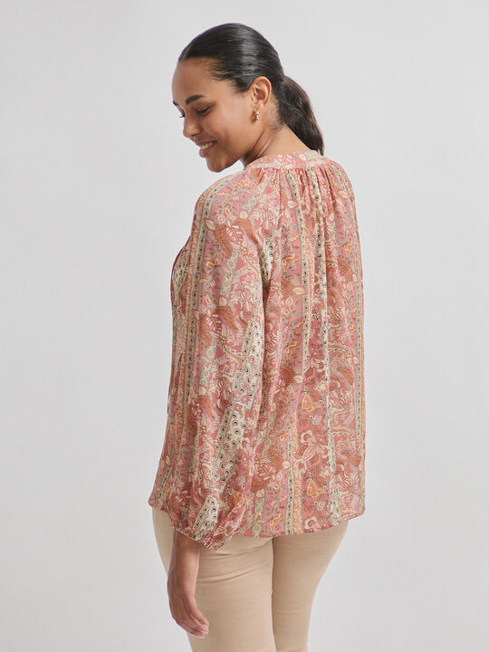 BLUSA ESTAMPADA FLUIDA Crudo image number null