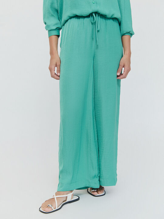 PANTALÓN ANCHO CORDÓN Verde Pino image number null