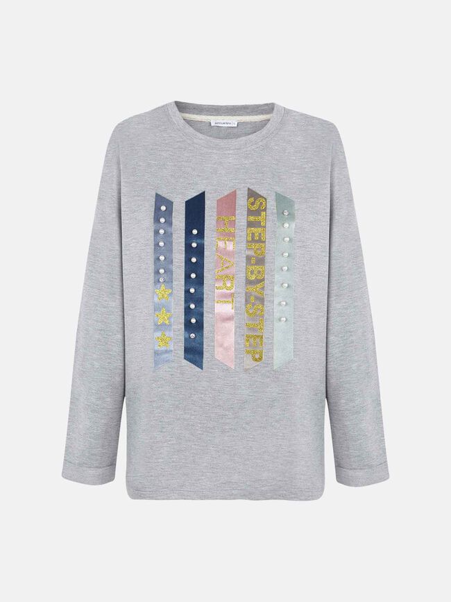 SUDADERA CON DETALLES gris vigore med