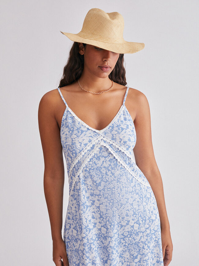 Vestido largo tirantes Azulon