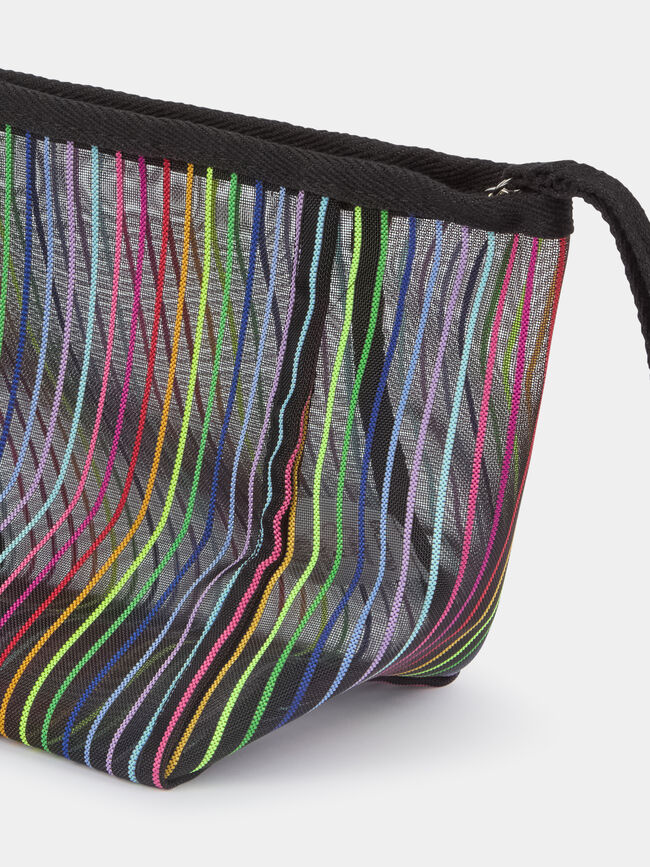 Neceser rayas multicolor Negro