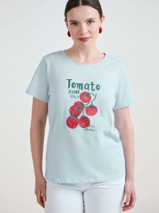 CAMISETA TOMATES ROJOS Azul Bebe image number null
