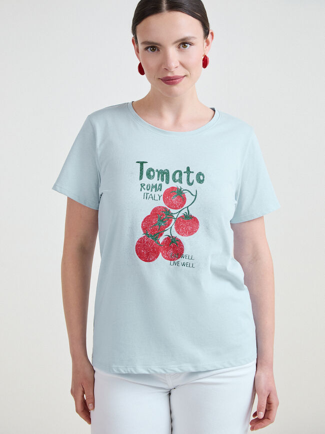 CAMISETA TOMATES ROJOS Azul Bebe