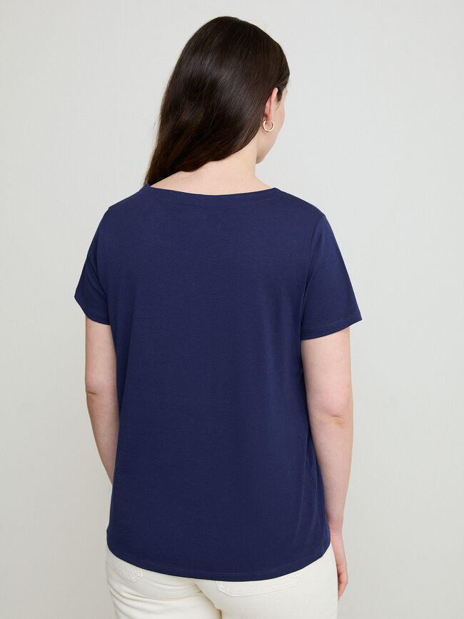 CAMISETA MUCHACHA FLORES Azul Noche