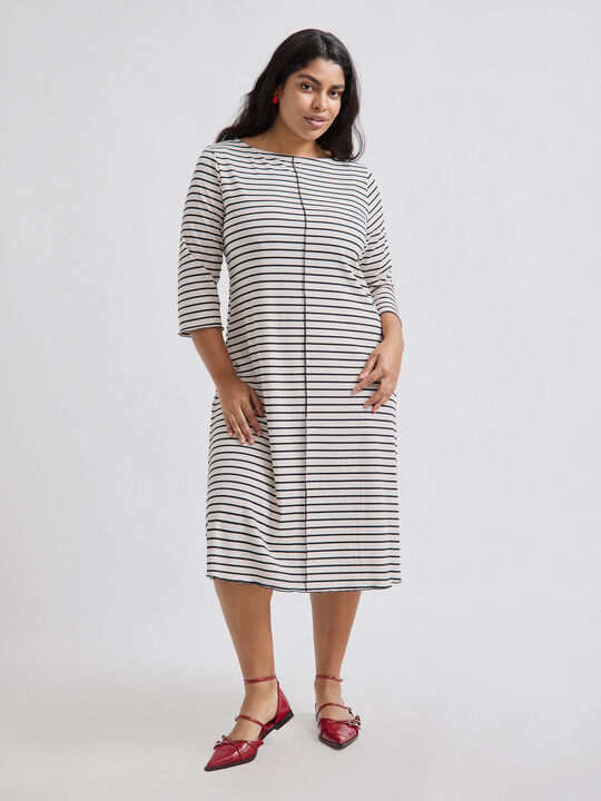 VESTIDO RAYAS Crudo image number null