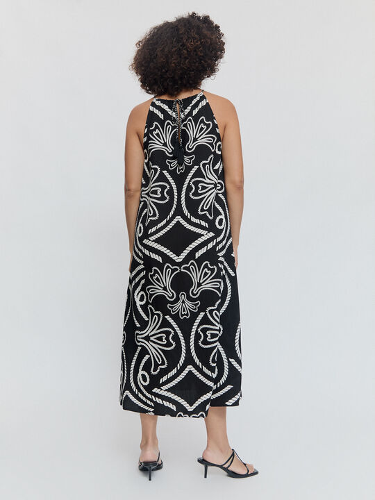 VESTIDO CUELLO HALTER Negro image number null