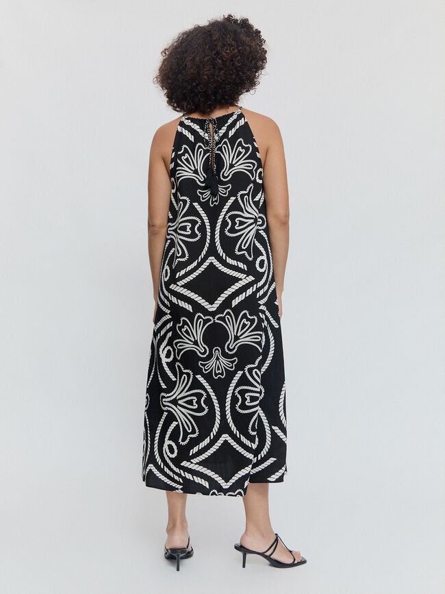 VESTIDO CUELLO HALTER Negro