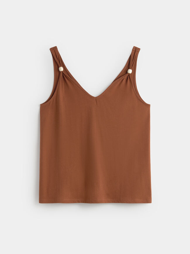 TOP DETALLE TIRANTE Marron chocolat
