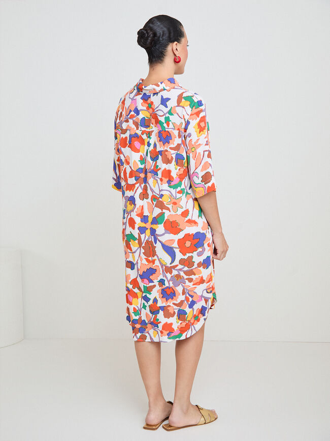 VESTIDO CAMISERO M/C Crudo