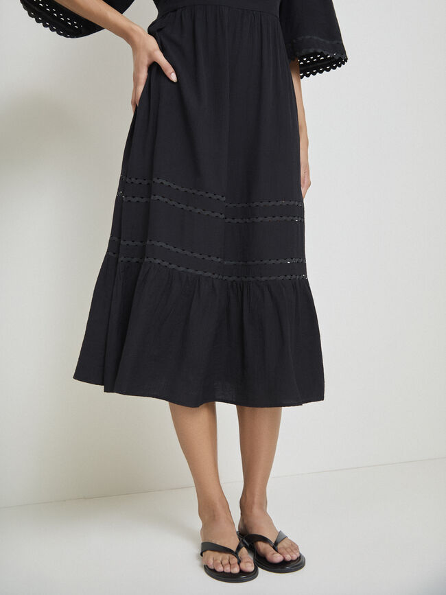 VESTIDO LARGO ONDULINA Negro