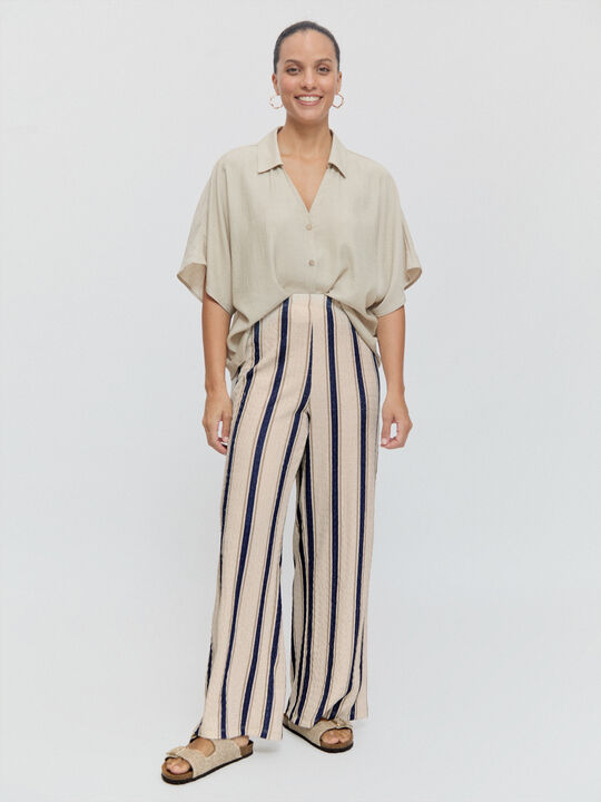 PANTALON ESTAMPADO RAYAS Crudo image number null