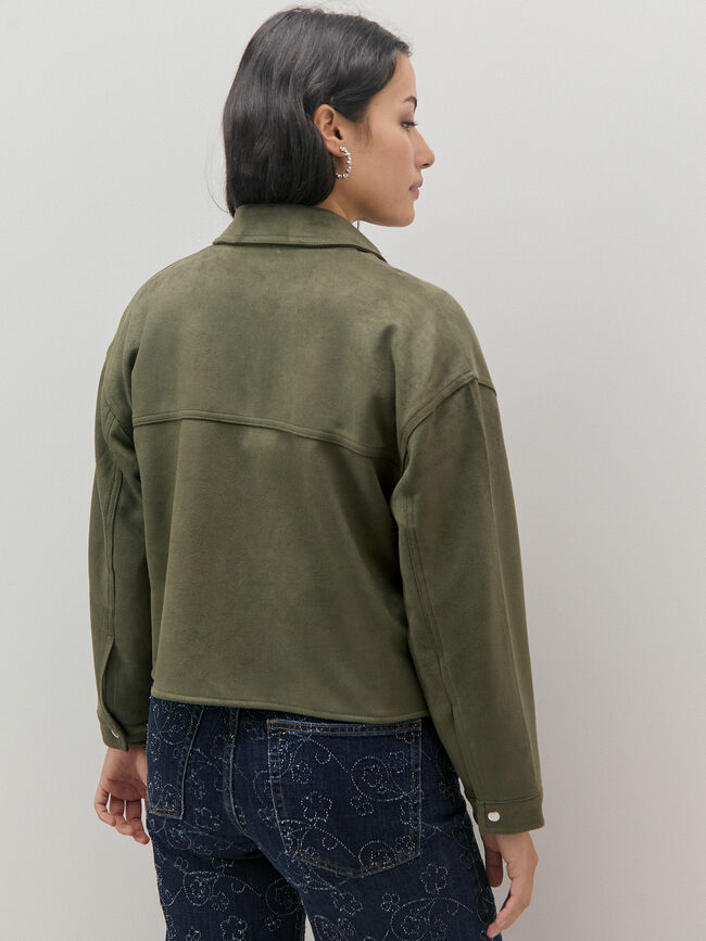 CHAQUETA ANTELINA CREMALLERA verde militar