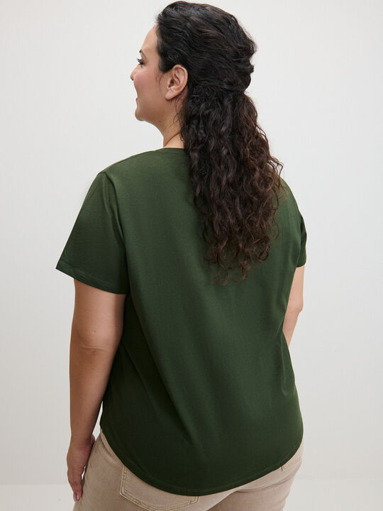 CAMISETA FLOR LEOPARDO verde militar image number null