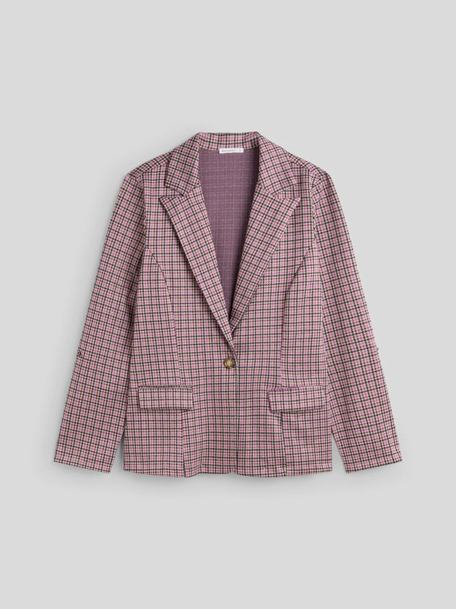 Americana traje cuadros Rosa Medio