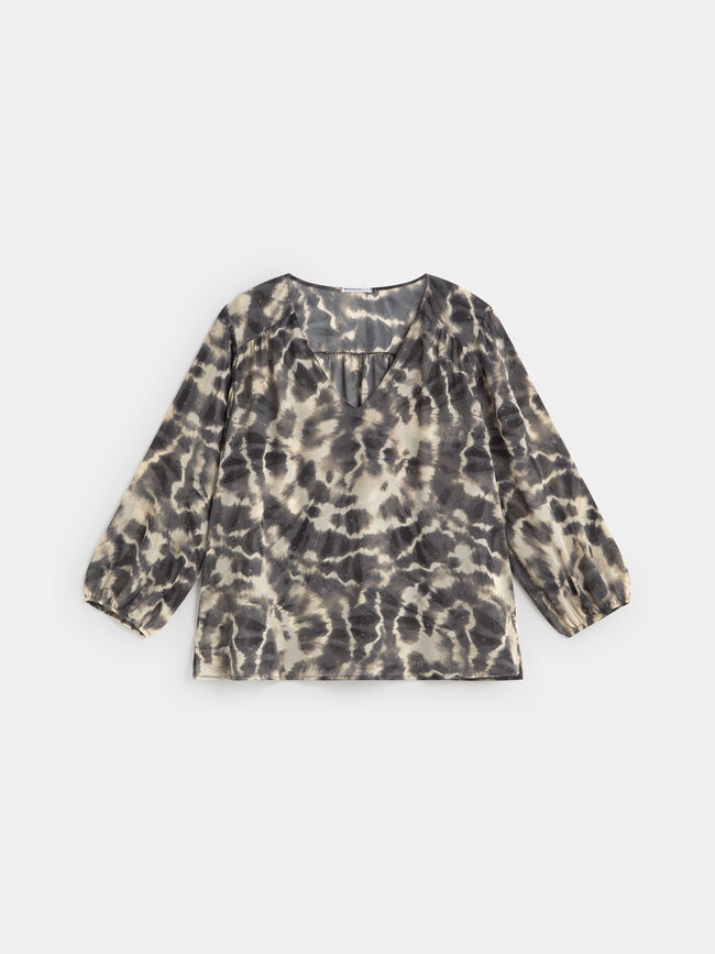 blusa volumen manga Negro