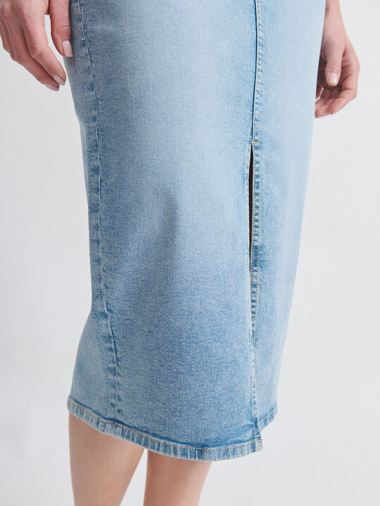 FALDA VAQUERA MIDI Mid blue image number null