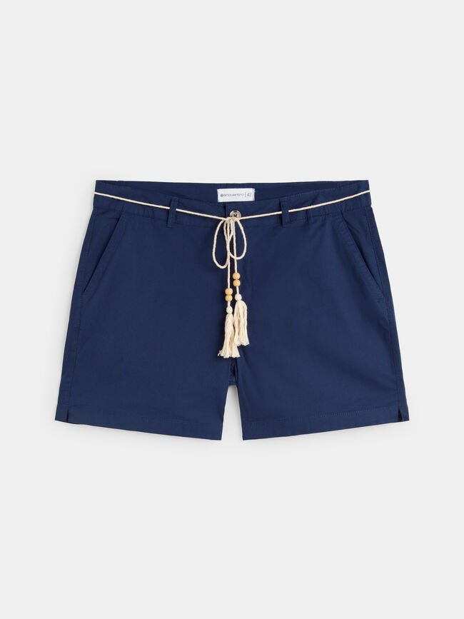 Short algodón borlas Azul Marino