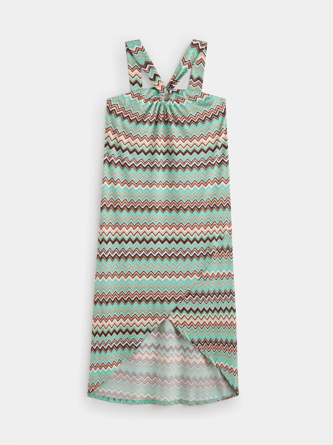 Vestido estampado geométrico Verde Aloe