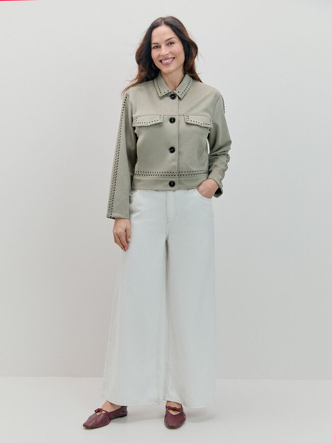 SUPER WIDE LEG GOMA Blanco Hueso