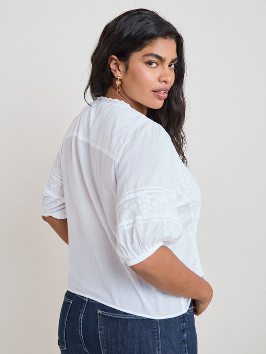 BLUSA DETALLE ENTREDOSES Blanco Optico image number null