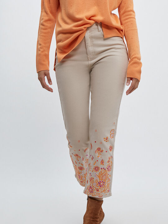 VAQUERO CROP BORDADO Beige image number null