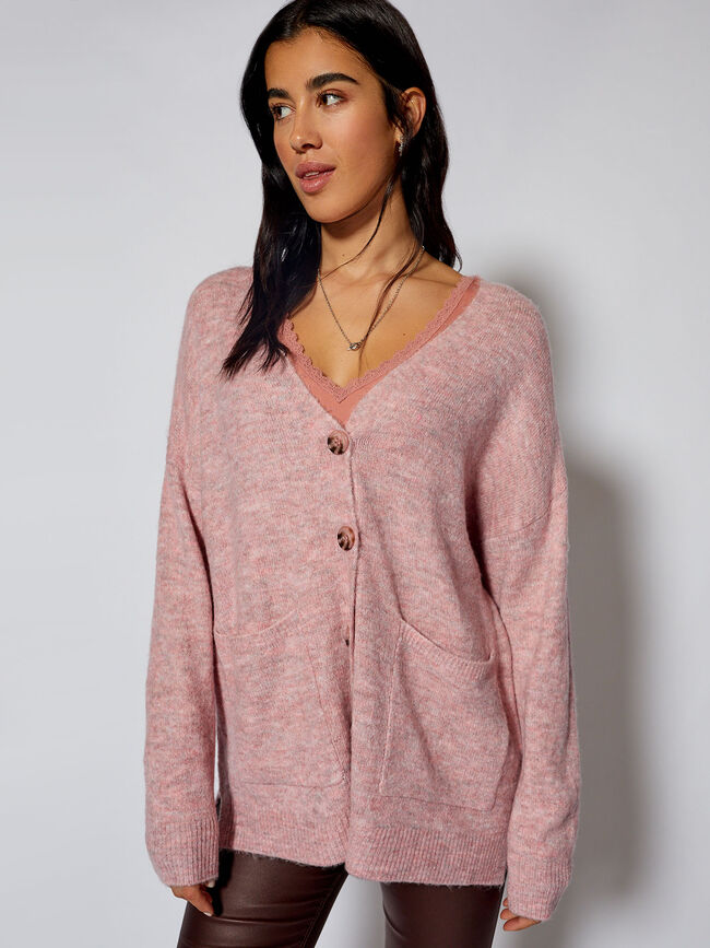 CARDIGAN TRICOT Rosa