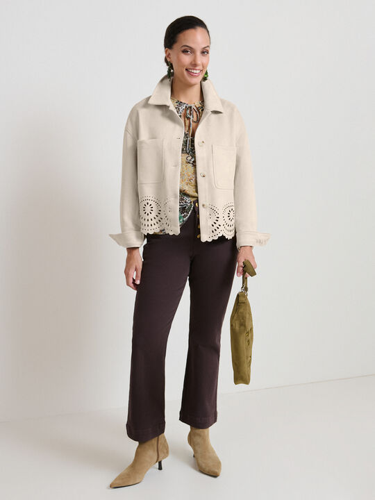CHAQUETA ANTELINA TROQUELADA Hielo image number null