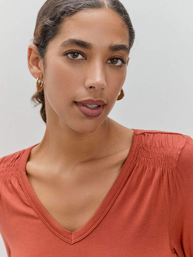 CAMISETA FRUNCES Teja