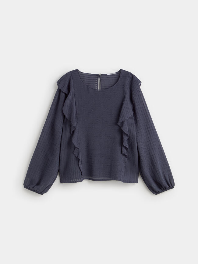 blusa volantes Azul Marino