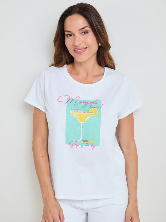 CAMISETA C&Oacute;CTEL MARGARITA Blanco Optico image number null