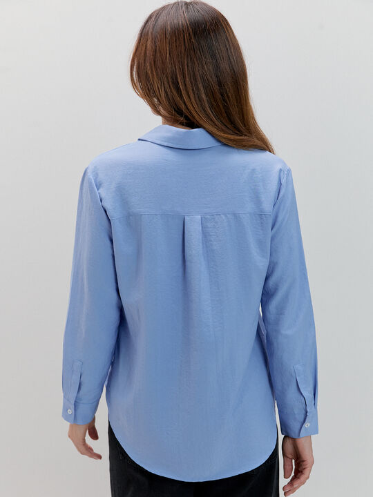 CAMISA BÁSICA Azul Chambray image number null