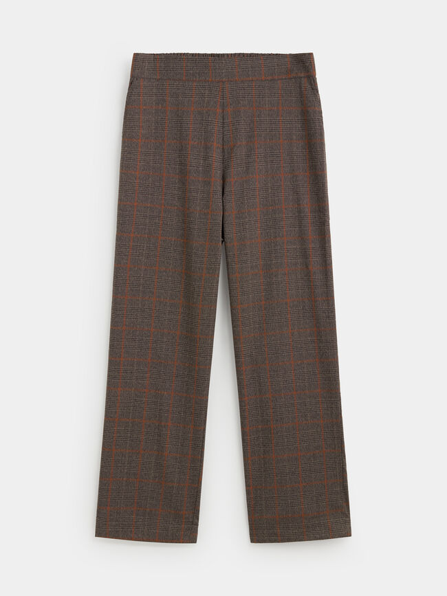 PANTAL&Oacute;N LARGO CUADROS Marron