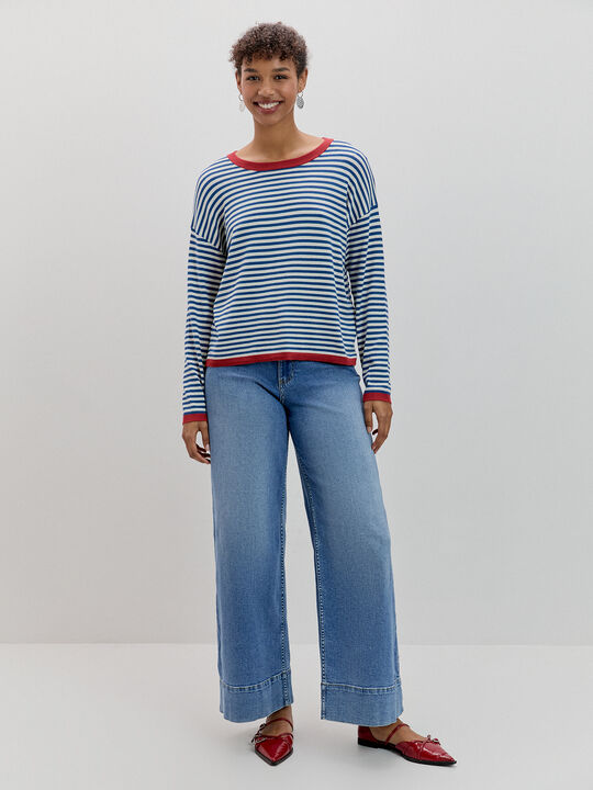 JERSEY RAYAS CONTRASTE azul crudo image number null