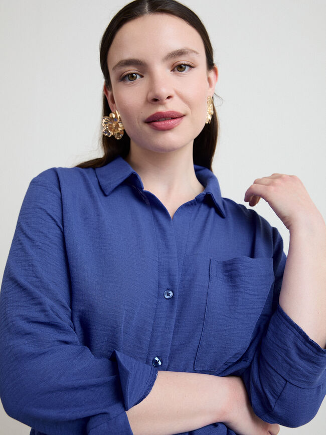 CAMISA R&Uacute;STICA MANGA Azulon