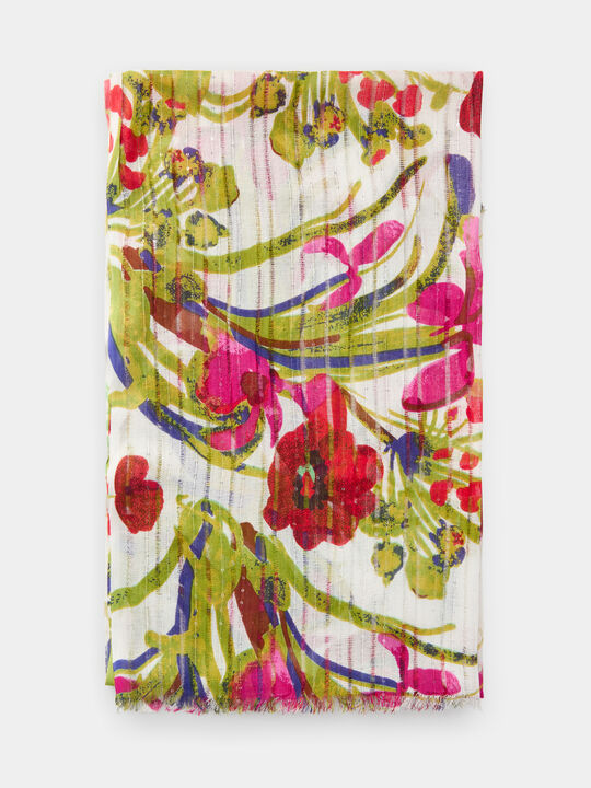 Pañuelo floral detalle lentejuelas Multicolor image number null