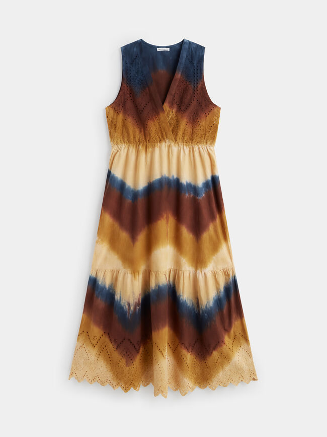VESTIDO BORDADO SUIZO Marron