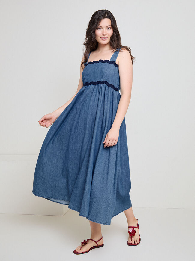 VESTIDO VAQUERO ONDULINA Mid blue