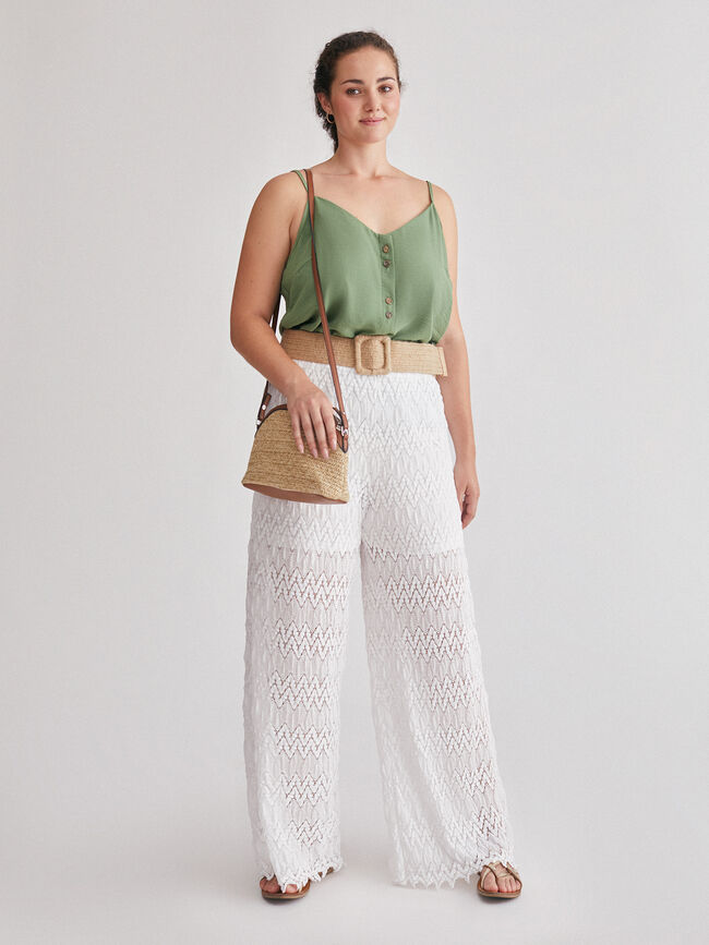 Top tirantes detalle botones Verde Viridian