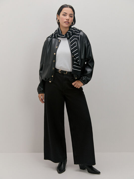 CHAQUETA POLIPIEL BOTONES Negro image number null
