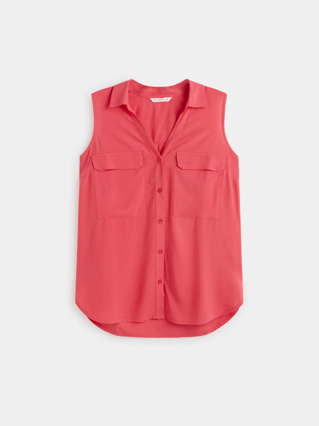 Blusa sin mangas naranja coral