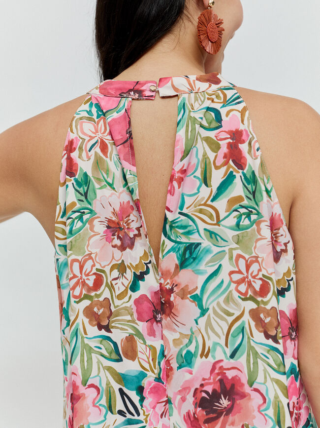 VESTIDO HALTER Blanco Hueso