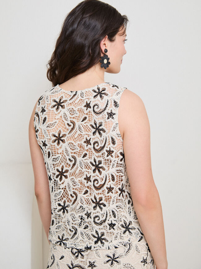 TOP CROCHET BICOLOR Crudo