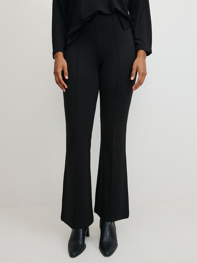 PANTALON ACAMPANADO NERVIO Negro