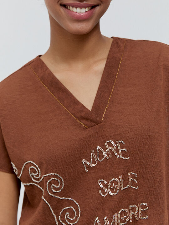 CAMISETA POSICIONAL SOL Marron chocolat image number null