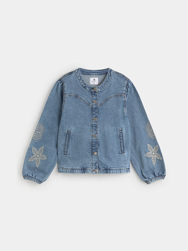 CAZADORA VAQUERA BORDADO Mid Blue Wash