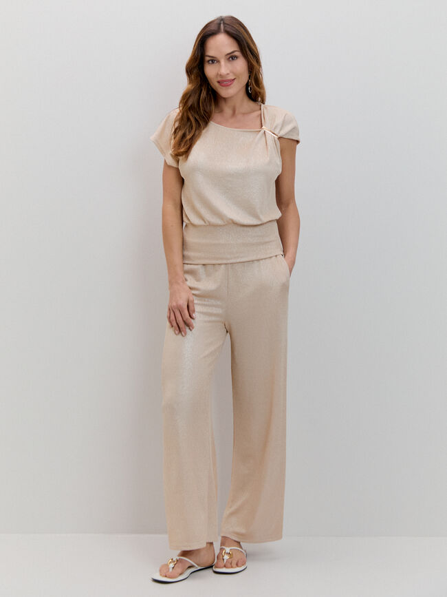 PANTAL&Oacute;N DORADO ESTRUCTURA Oro