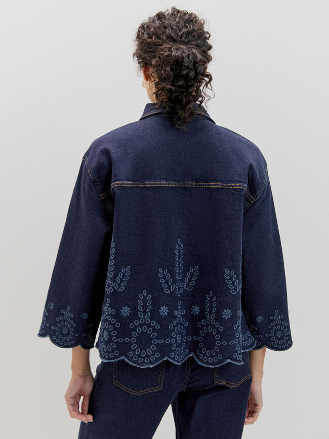 CAZADORA VAQUERA TROQUELADA Dark blue