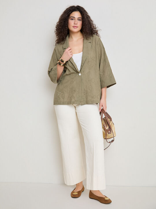 CHAQUETA DETALLE TROQUELADOS Kaki image number null