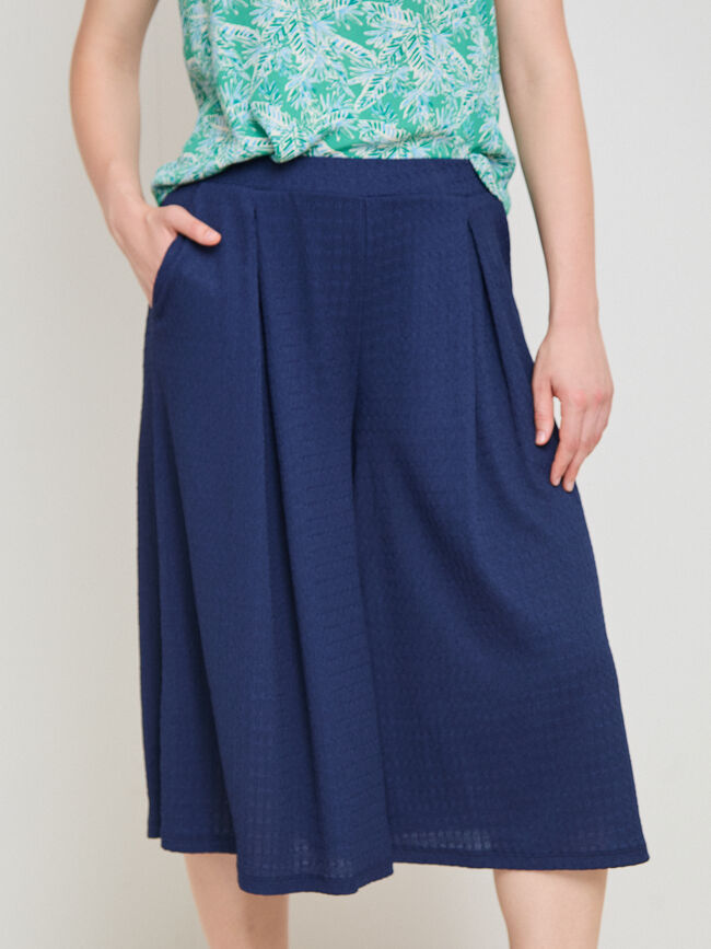 BERMUDA CRINKLE Azul Marino