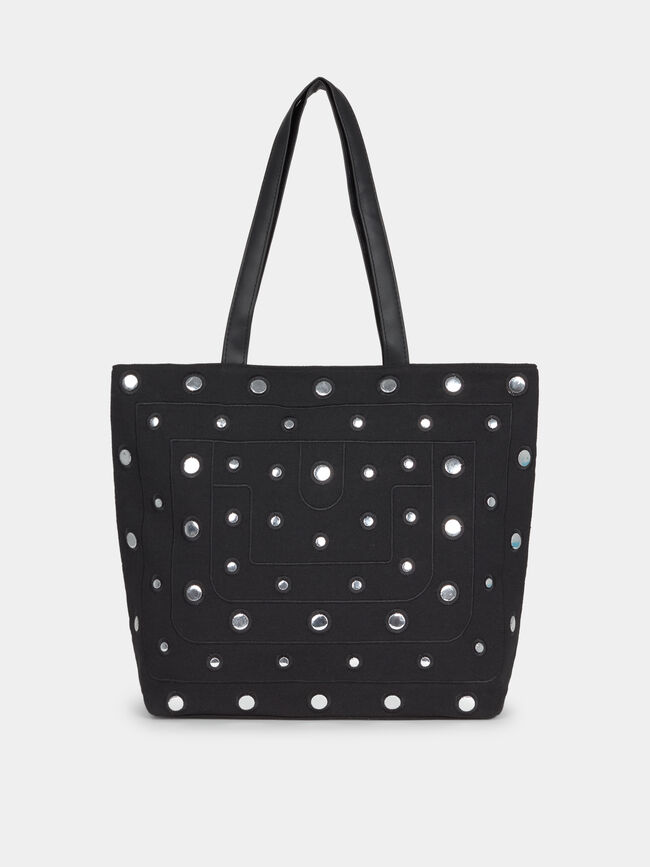 BOLSO GRANDE ESPEJOS Negro